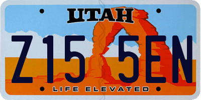UT license plate Z155EN