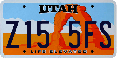 UT license plate Z155FS