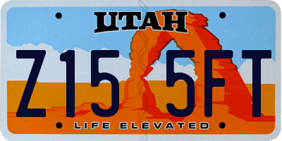 UT license plate Z155FT