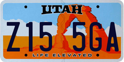 UT license plate Z155GA