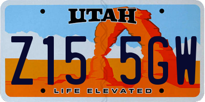 UT license plate Z155GW
