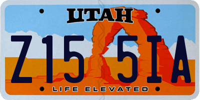 UT license plate Z155IA