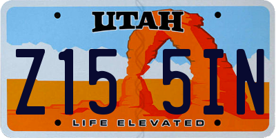 UT license plate Z155IN