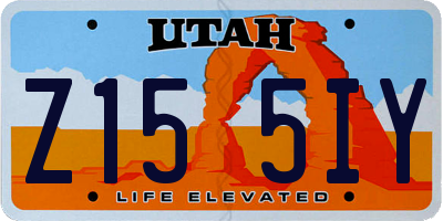 UT license plate Z155IY