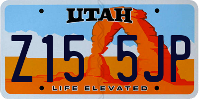 UT license plate Z155JP
