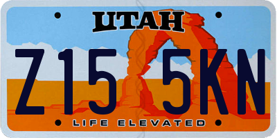 UT license plate Z155KN