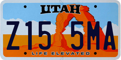 UT license plate Z155MA