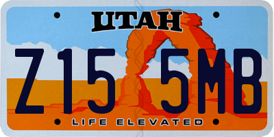 UT license plate Z155MB