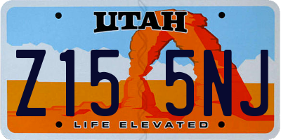 UT license plate Z155NJ