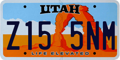 UT license plate Z155NM
