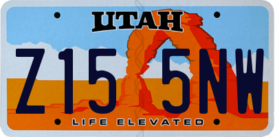 UT license plate Z155NW