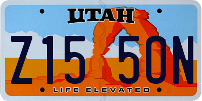 UT license plate Z155ON