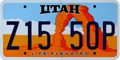 UT license plate Z155OP