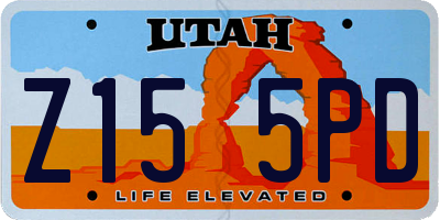 UT license plate Z155PD