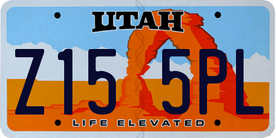 UT license plate Z155PL