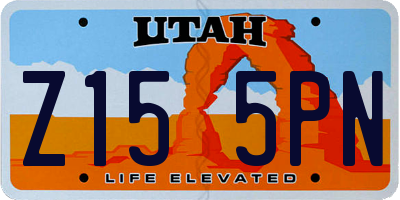 UT license plate Z155PN
