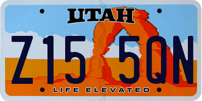 UT license plate Z155QN