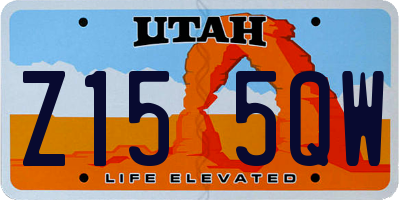 UT license plate Z155QW