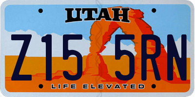 UT license plate Z155RN