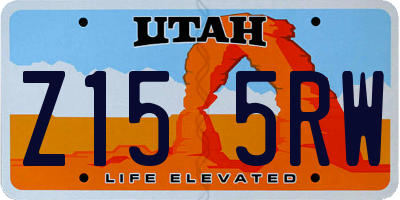 UT license plate Z155RW