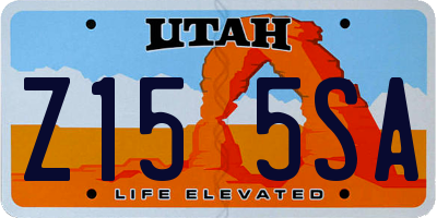 UT license plate Z155SA