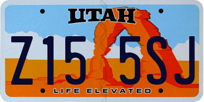 UT license plate Z155SJ