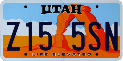 UT license plate Z155SN