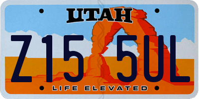 UT license plate Z155UL