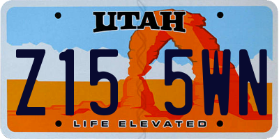 UT license plate Z155WN