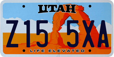UT license plate Z155XA