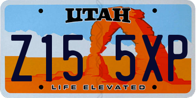 UT license plate Z155XP
