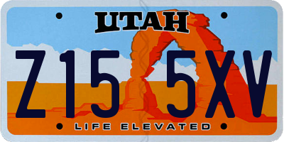 UT license plate Z155XV