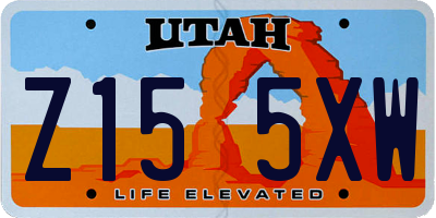 UT license plate Z155XW