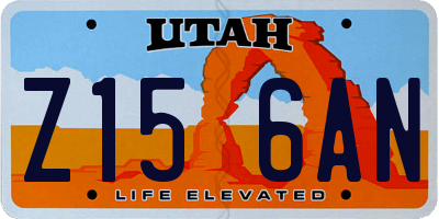 UT license plate Z156AN
