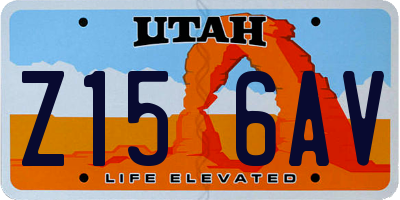 UT license plate Z156AV