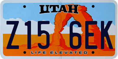 UT license plate Z156EK