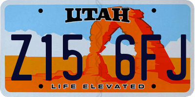 UT license plate Z156FJ
