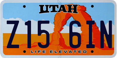 UT license plate Z156IN