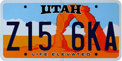 UT license plate Z156KA