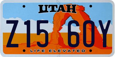 UT license plate Z156OY