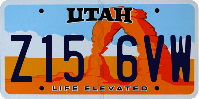 UT license plate Z156VW