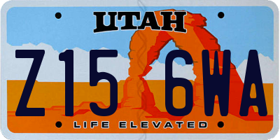 UT license plate Z156WA