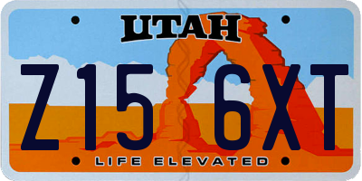 UT license plate Z156XT
