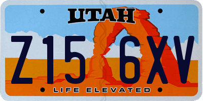 UT license plate Z156XV
