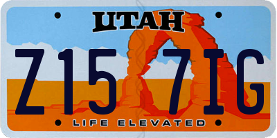 UT license plate Z157IG