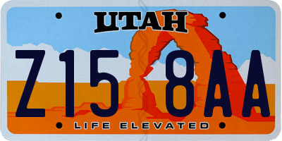 UT license plate Z158AA