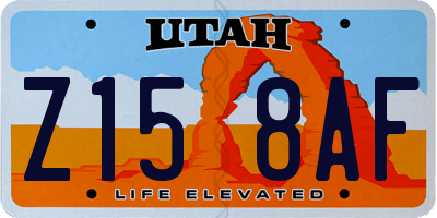 UT license plate Z158AF