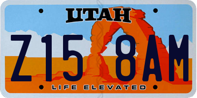 UT license plate Z158AM