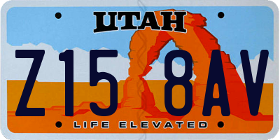 UT license plate Z158AV