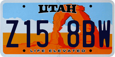 UT license plate Z158BW